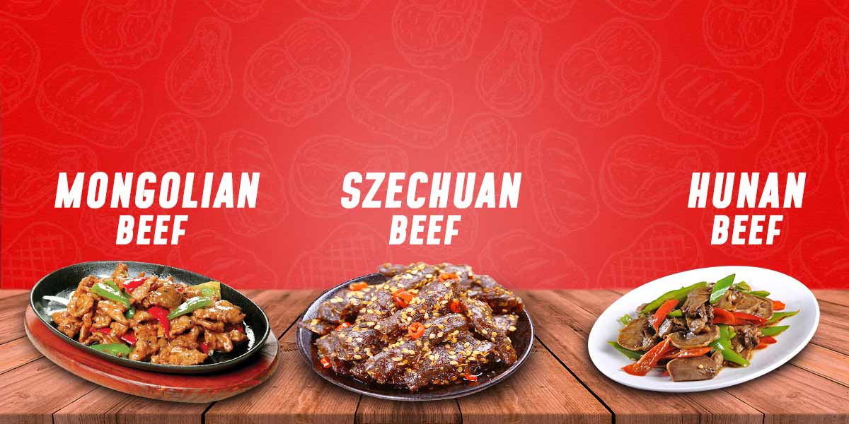 Mongolian Beef vs Szechuan Beef vs Hunan Beef